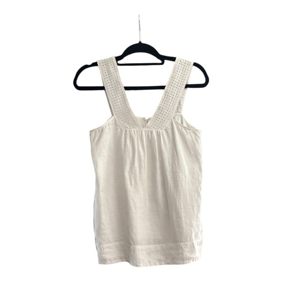 J. Crew White Sleeveless Linen Tank Top. - Picture 1 of 6